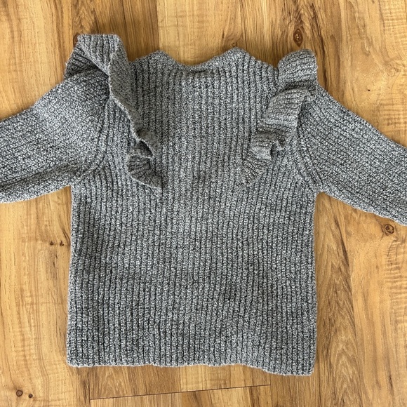 Zara Gray Ruffled Cardigan - Picture 2 of 5